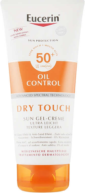 Ultralekki matujący krem-żel z filtrem przeciwsłonecznym - Eucerin Oil Control Dry Touch Sun Gel-Cream SPF50+