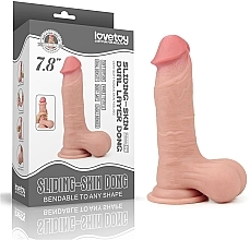 Kup Wibrator z moszną - LoveToy Sliding Skin Dual Layer Dong 7.8"