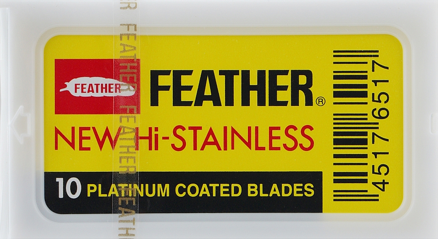 Wymienne ostrza obosieczne do klasycznej maszynki do golenia 81-S, 10 szt. - Feather 81-S Hi-stainles — Zdjęcie N1