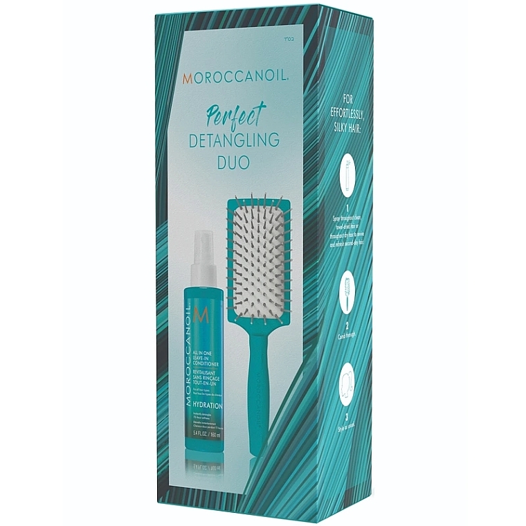 Zestaw - Moroccanoil Perfect Detangling Duo Limited Edition (h/cond/160ml+brush/1pcs) — Zdjęcie N1