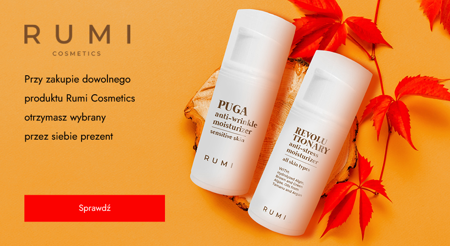 Przy zakupie dowolnego produktu Rumi Cosmetics otrzymasz wybrany przez siebie prezent.