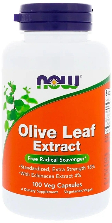 Ekstrakt z liści oliwnych, 400 mg - Now Foods Olive Leaf Extract — Zdjęcie N1