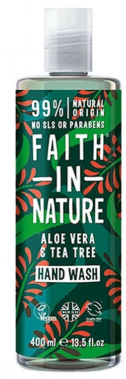 Mydło w płynie do rąk Aloes i drzewo herbaciane - Faith In Nature Aloe Vera & Tea Tree Hand Wash — Zdjęcie N1