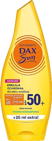 Emulsja przeciwsłoneczna do skóry wrażliwej SPF 50+ - Dax Sun Emulsion SPF50+ — Zdjęcie N1