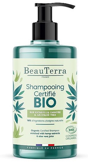 Szampon do włosów z konopiami i aloesem - BeauTerra BIO Hemp Extract & Aloe Vera Juice Organic Shampoo — Zdjęcie N2