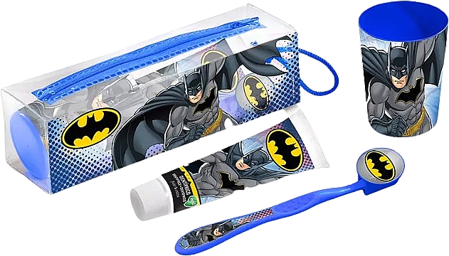 Zestaw - Cartoon Network Batman (toothpaste/75ml + toothbrush/1pcs + glass/1pcs + case/1pcs) — Zdjęcie N1