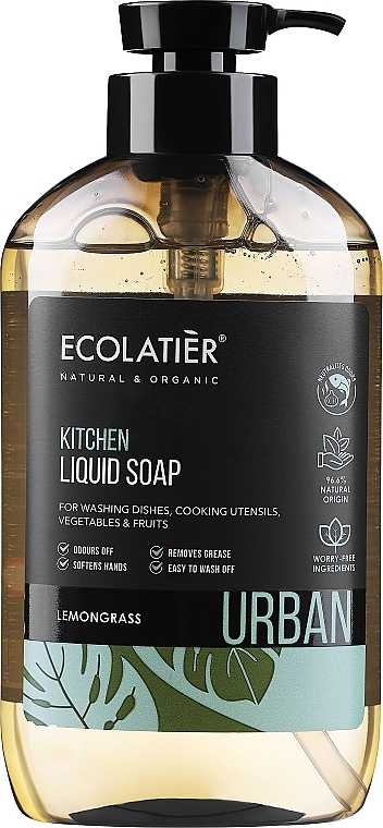 Kuchenne mydło w płynie Trawa cytrynowa - Ecolatier Urban Liquid Soap — Zdjęcie N2