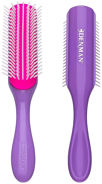 Szczotka do włosów D3, fioletowy/różowy - Denman Medium 7 Row Styling Brush African Violet — Zdjęcie N1