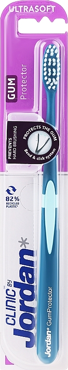 Szczoteczka do zębów, ultramiękka, turkusowa - Jordan Clinic Gum Protector Ultra Soft Toothbrush  — Zdjęcie N1