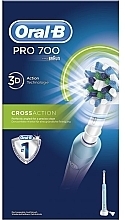 Elektryczna szczoteczka do zębów - Oral-B Pro 700 CrossAction Electric Toothbrush Blue/White — Zdjęcie N2