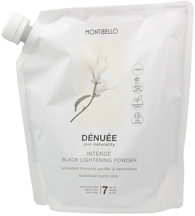 Puder rozjaśniający włosy, 7 tonów - Montibello Denuee Intense Black Lightening Powder — Zdjęcie N2