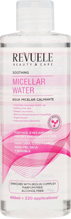 Kojący płyn micelarny do skóry suchej i wrażliwej - Revuele Soothing Micellar Water — Zdjęcie N1