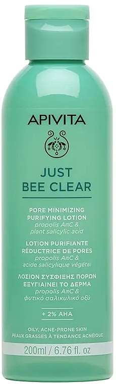 Balsam oczyszczający zwężający pory - Apivita Just Bee Clear Pore Minimizing Purifying Lotion — Zdjęcie N1