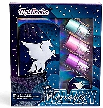 Zestaw - Martinelia Galaxy Dreams Nails & Tin Box (nail/polish/3 pcs + nail/file/1 pcs + box) — Zdjęcie N1