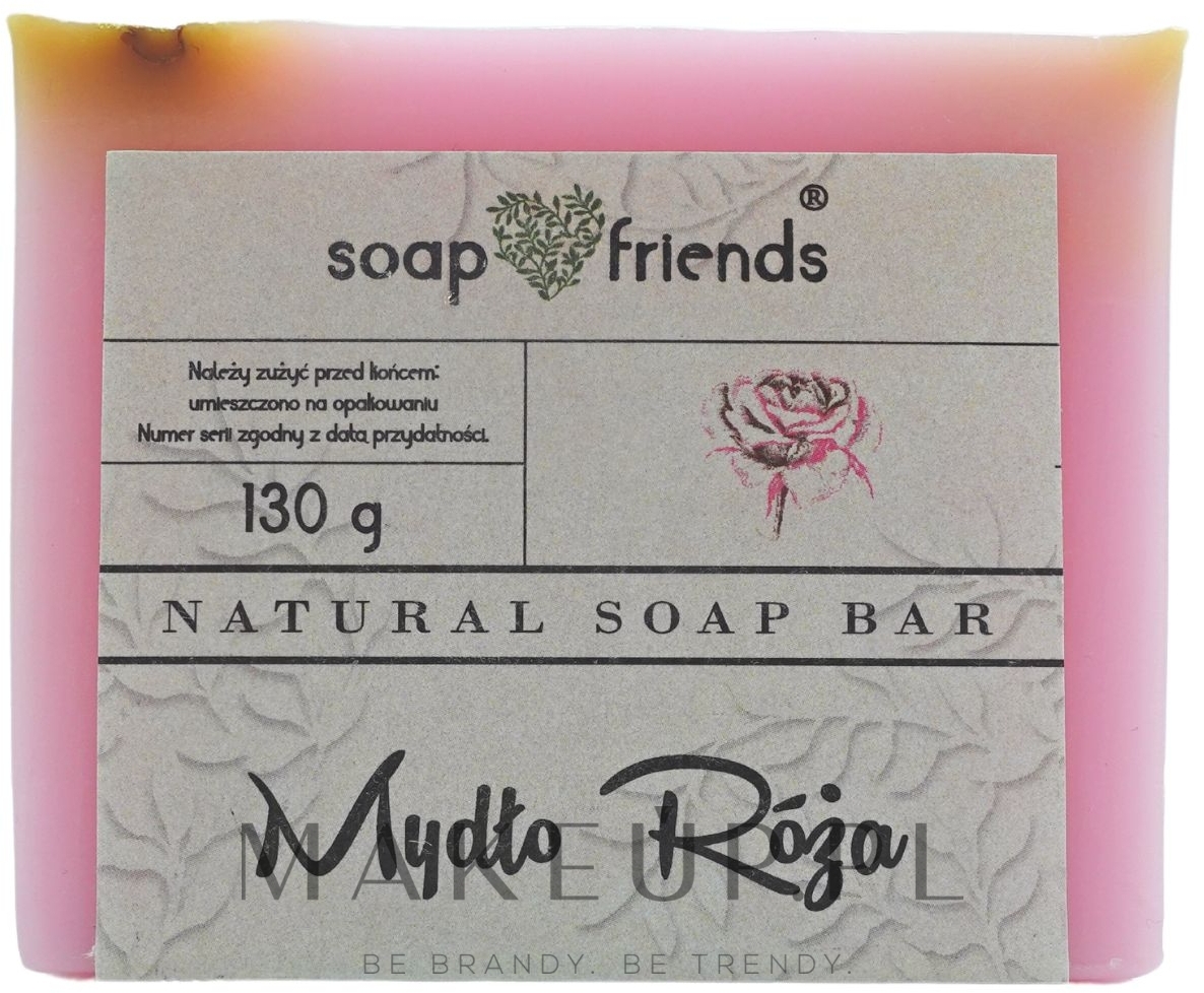 Glicerynowe mydło w kostce Róża - Soap&Friends — Zdjęcie 130 g