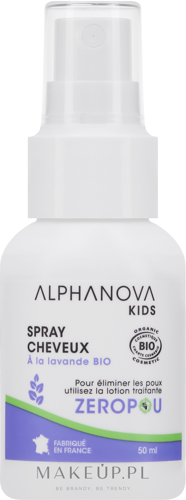 Spray do włosów dla dzieci odstraszający wszy - Alphanova Kids Spray — Zdjęcie 50 ml