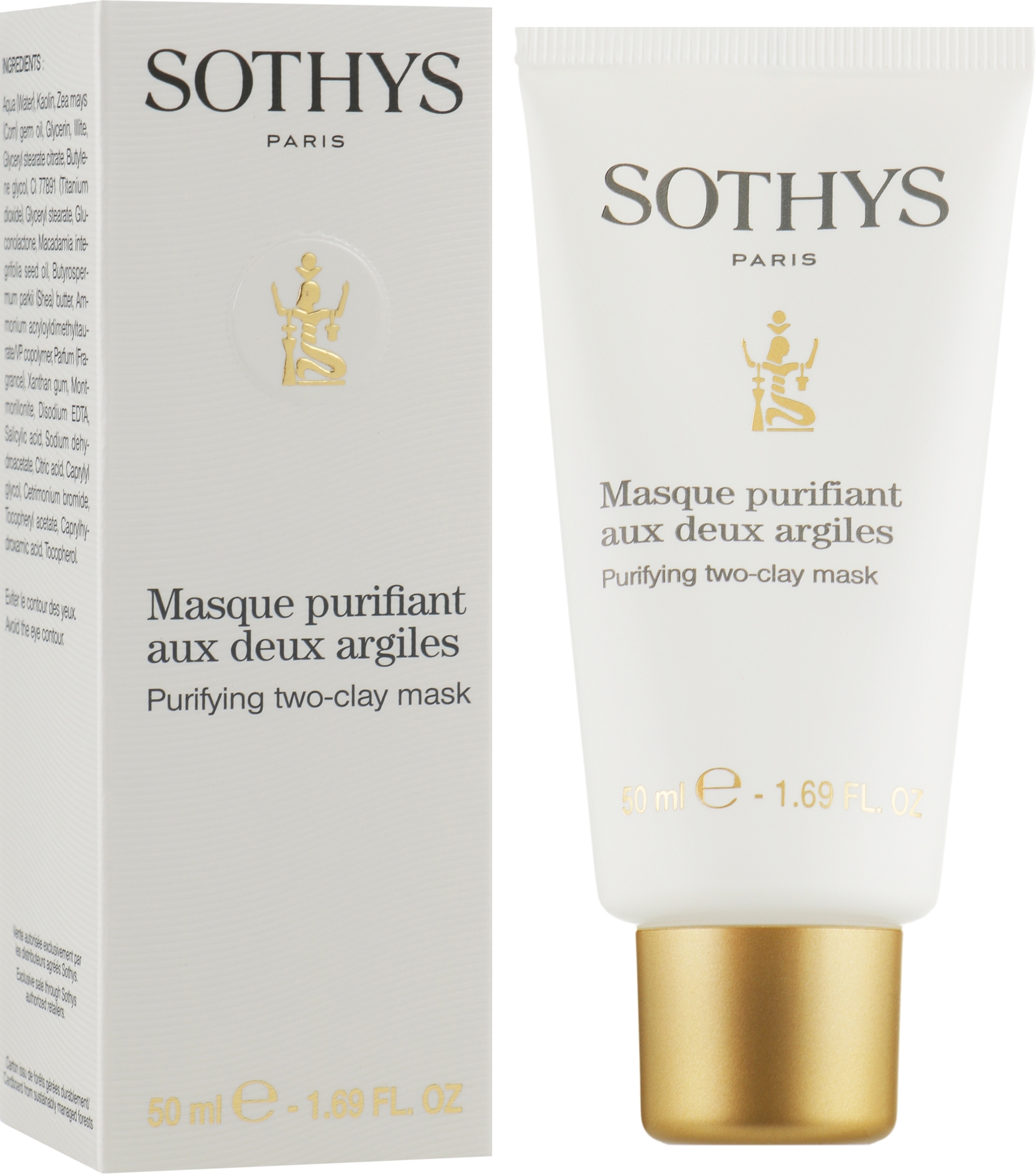 Aktywna maska oczyszczająca sebo-regulująca - Sothys Purifying Two-Clay Mask — Zdjęcie 50 ml