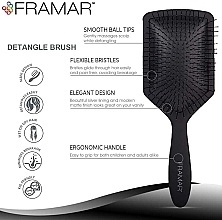 Szczotka do rozczesywania włosów,, czarna - Framar Paddle Detangling Brush Black To The Future — Zdjęcie N5