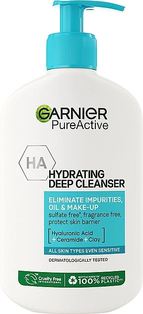 Nawilżający żel do intensywnego oczyszczania skóry twarzy skłonnej do wyprysków - Garnier Pure Active Hydrating Deep Cleanser