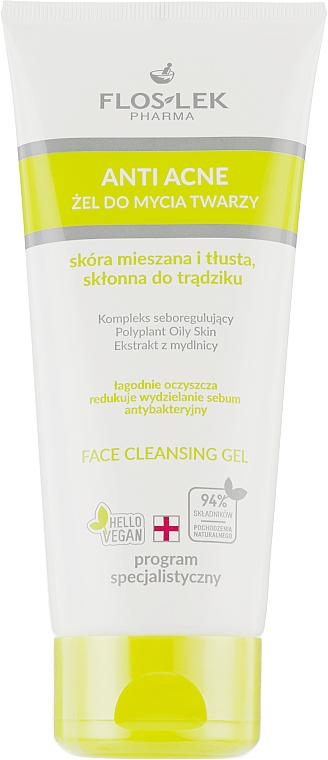 Antybakteryjny żel do mycia twarzy - Floslek Anti Acne Face Gel — Zdjęcie N1