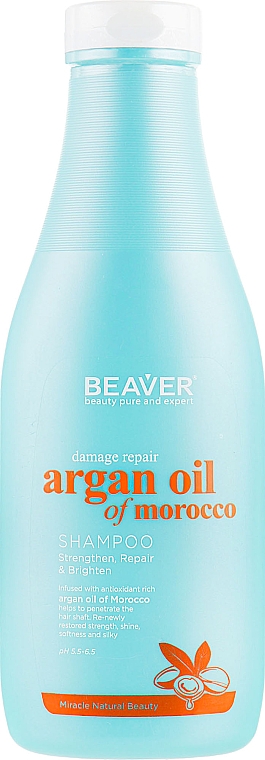 Szampon naprawczy do włosów zniszczonych z olejem arganowym - Beaver Professional Damage Repair Argan Oil Of Morocco Shampoo — Zdjęcie N3