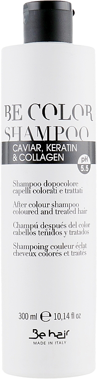 Nawilżający szampon do włosów farbowanych - Be Hair Be Color Shampoo Keratin & Collagen