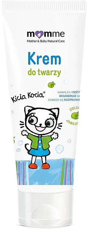 Krem do twarzy dla dzieci Kicia kocia Zielone jabłuszko - Momme Kitty Kotty Green Apple Face Cream — Zdjęcie N1