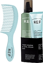 Kup Zestaw - REF Fiber Mouse & Curl Cream Duo (h/mousse/250ml + h/cr/150ml + comb)