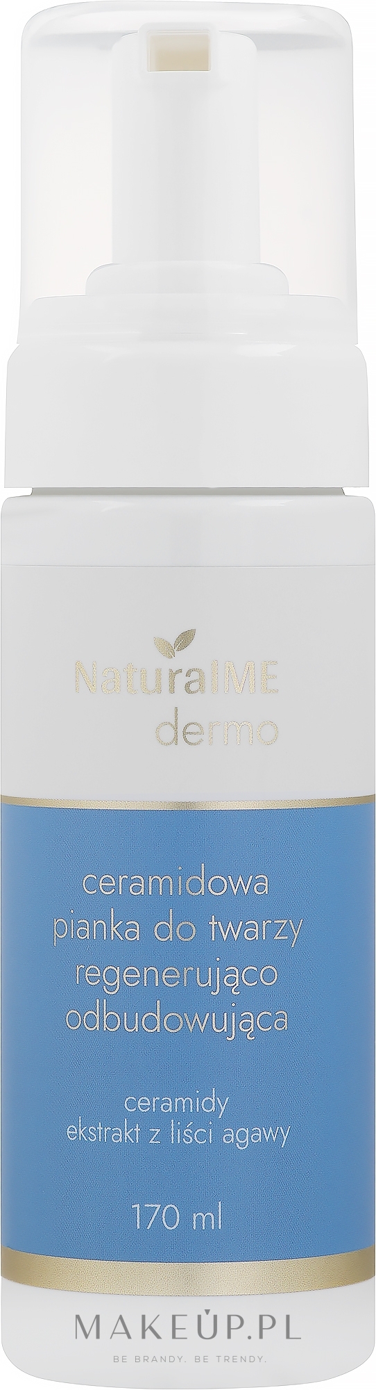Regenerująco-odbudowująca ceramidowa pianka do mycia twarzy - NaturalME Dermo — Zdjęcie 170 ml