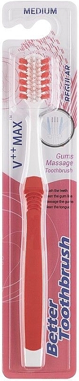 Szczoteczka do zębów, średnia twardość, czerwona - Better Regular Medium Red Toothbrush  — Zdjęcie N1