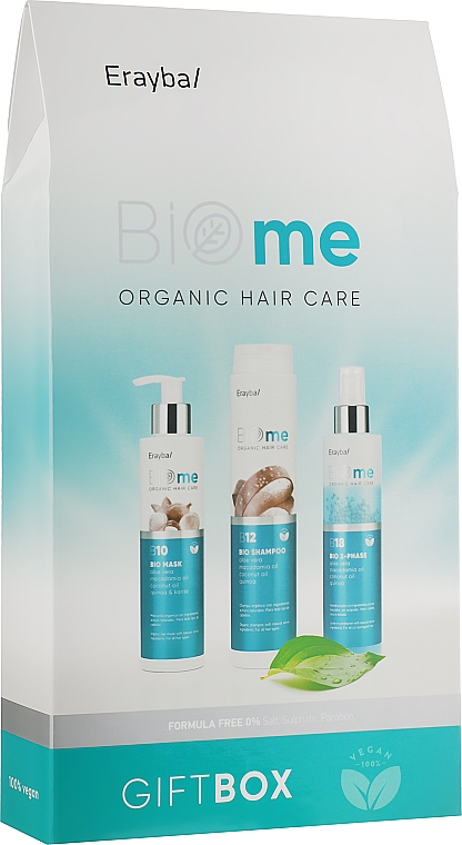 Zestaw - Erayba BIOme Organic Hair Care (shmp/250ml + spray/200ml + mask/200ml) — Zdjęcie N1