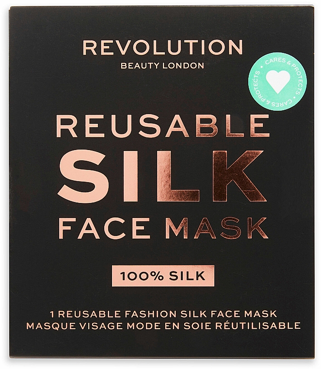 Jedwabna maska ochronna, czarna - Makeup Revolution Re-useable Fashion Silk Face Coverings Black — Zdjęcie N2