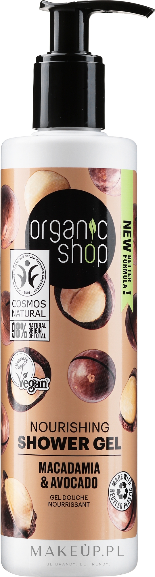 Odnawiający żel pod prysznic Kenijska makadamia - Organic Shop Organic Macadamia and Avocado Wellness Shower Gel — Zdjęcie 280 ml