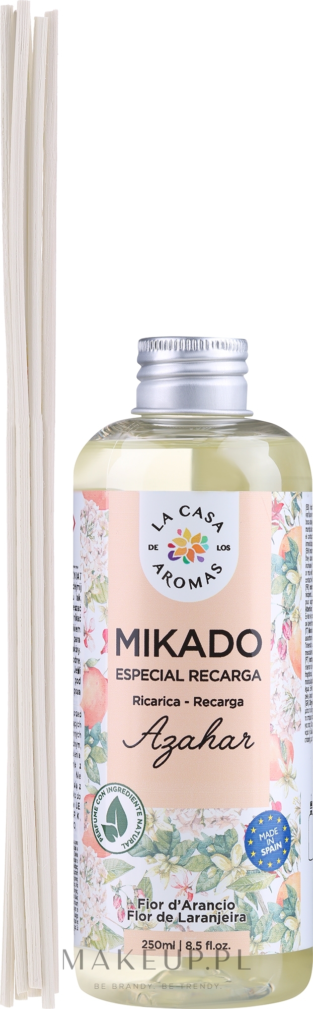 Zapasowy blok do dyfuzora aromatu Kwiat pomarańczy - La Casa de Los Aromas Mikado Refill — Zdjęcie 250 ml