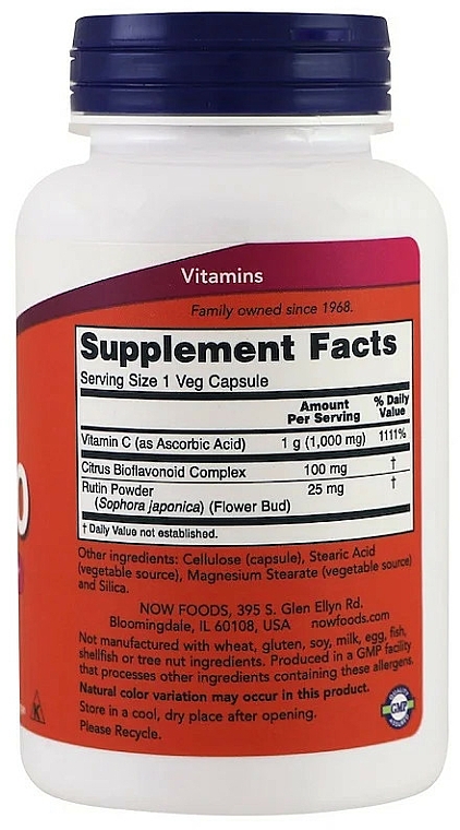 Witamina C w kapsułkach - Now Foods Vitamin C 1000Iu — Zdjęcie N2