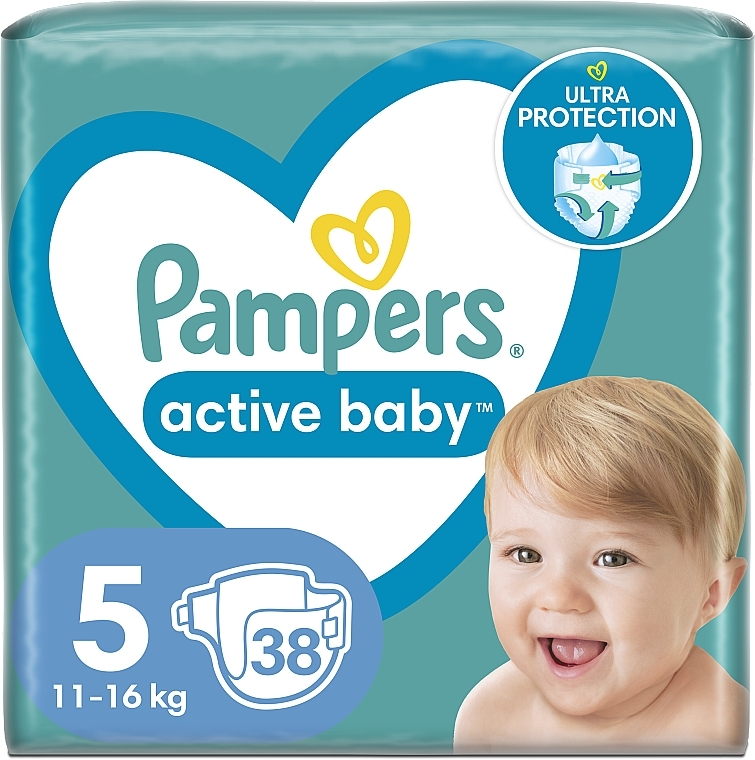 Pieluchy Active Baby 5 (11-16 kg), 38 szt. - Pampers — Zdjęcie N1