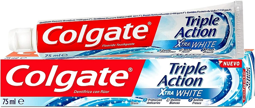 Wybielająca pasta do zębów - Colgate Triple Action Xtra White — Zdjęcie N1