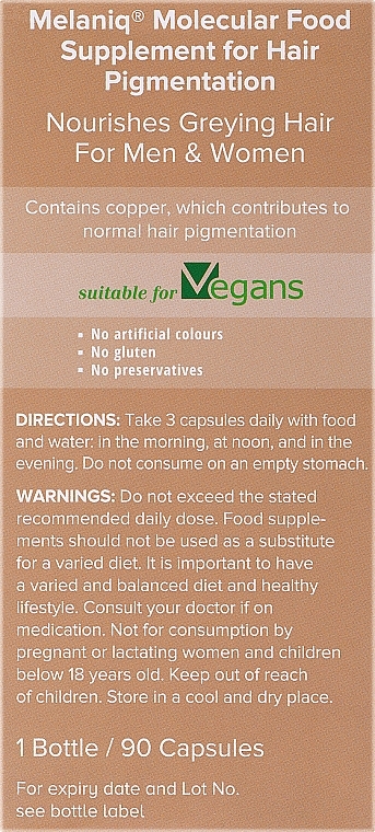 Suplement diety przeciw siwieniu - Oxford Biolabs Melaniq — Zdjęcie N3