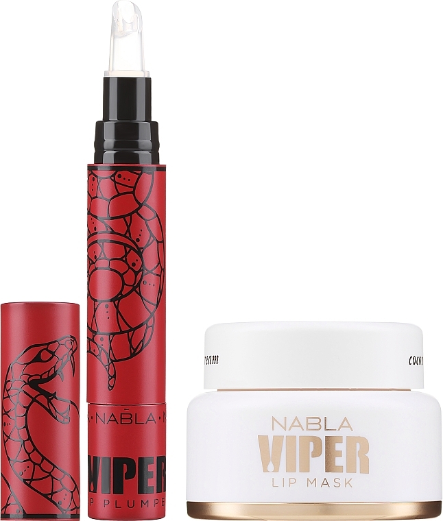 Zestaw - Nabla Viper Day & Night Lip Treatment Kit Coconut Cream (lip/plumper/4ml + lip/mask/15ml) — Zdjęcie N2