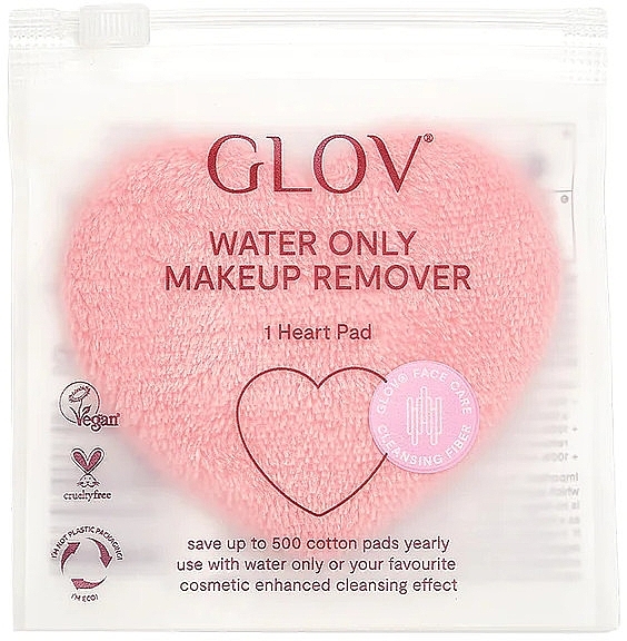 PRZECENA!  Płatki kosmetyczne do demakijażu, wielokrotnego użytku, 5 szt., różowe - Glov Reusable Heart Pads Pink Ribbon * — Zdjęcie N2
