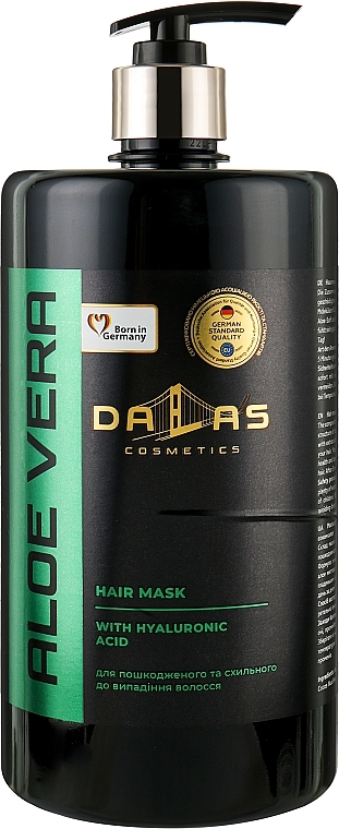 Maska do włosów z kwasem hialuronowym i sokiem z aloesu - Dalas Cosmetics Aloe Vera Hair Mask — Zdjęcie N1