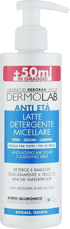 Micelarne mleczko przeciwstarzeniowe 40+ do twarzy - Deborah Dermolab Micellar Milk — Zdjęcie N1