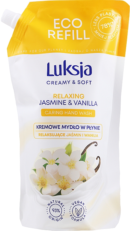 Kremowe mydło w płynie Relaksujące Jaśmin i Wanilia - Luksja Creamy & Soft Jasmine & Vanilla Hand Wash (zapas)