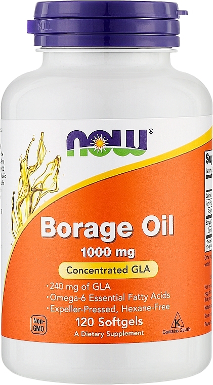 Olej z ogórecznika w kapsułkach 1000 mg - Now Foods Borage Oil — Zdjęcie N2