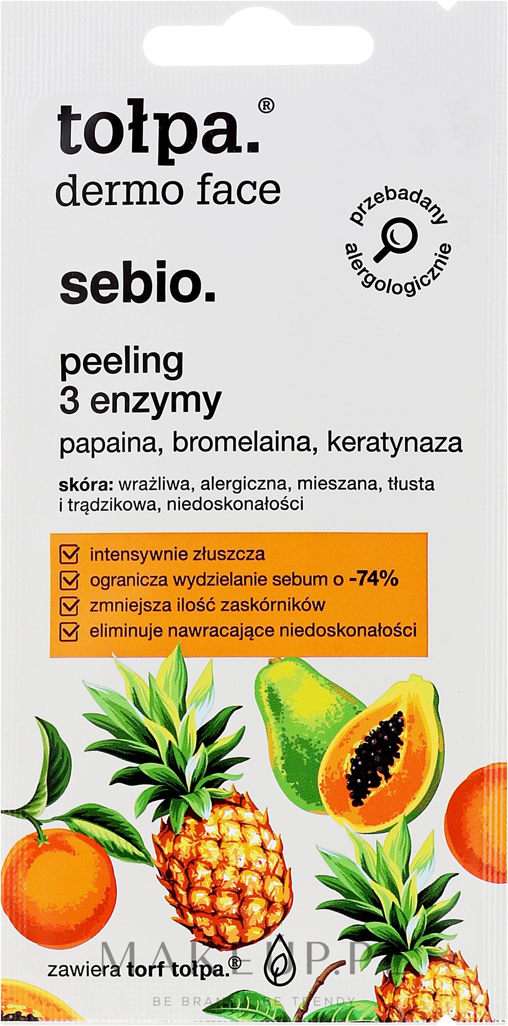 Peeling 3 enzymy - Tołpa Dermo Face Sebio (miniprodukt) — Zdjęcie 8 ml