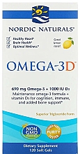 Suplement diety o smakuj cytrynowym, Omega + Witamina D3 - Nordic Naturals Omega 3D — Zdjęcie N2
