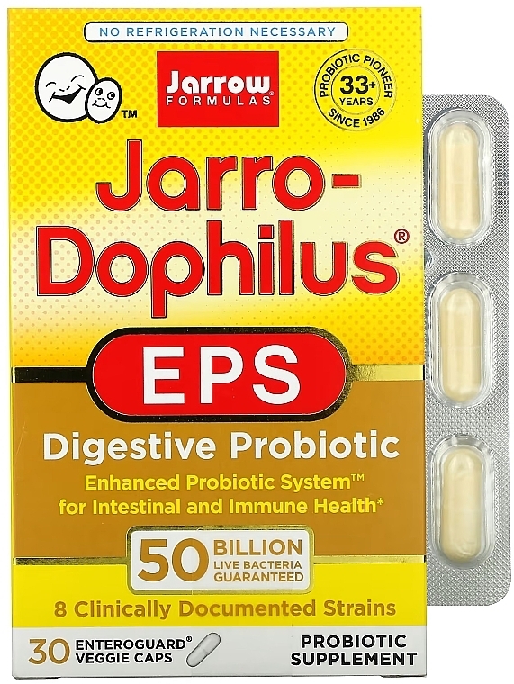 Probiotyk dla zdrowia układu pokarmowego - Jarrow Formulas Jarro-Dophilus EPS 5 Billion — Zdjęcie N5