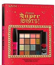 Zestaw - NYX Professional Gimme Super Stars Glam Side (mascara/10ml + lipstick/3.5g + eye/palette/13.28g) — Zdjęcie N2