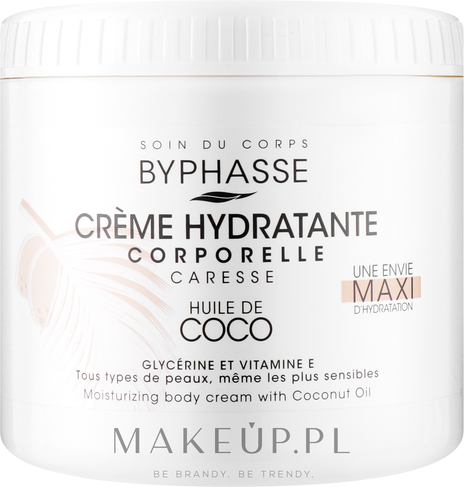 Nawilżający krem do ciała z olejem kokosowym - Byphasse Body Moisturizer Cream With Coconut Oil — Zdjęcie 500 ml