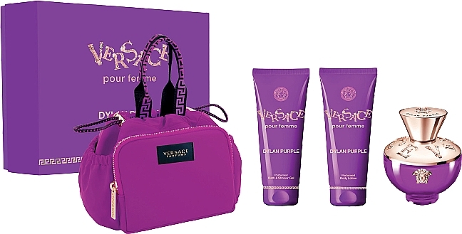 Versace Pour Femme Dylan Purple - Zestaw (edp 100 ml + b/lot 100 ml + sh/gel 100 ml + bag) — Zdjęcie N1